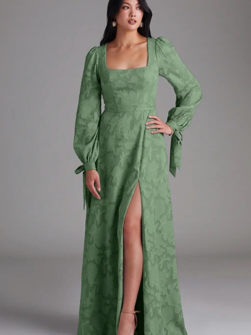 Azazie Leonia
Eucalyptus A-Line Long Sleeve Floral Burnout Dress - Picture 4 of 4